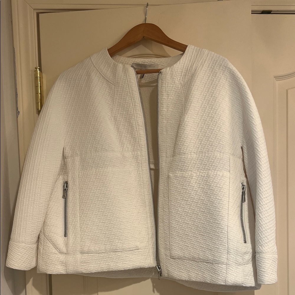Victoria Beckham Elegant Versatile Textured Cream Jacket-US sz 10